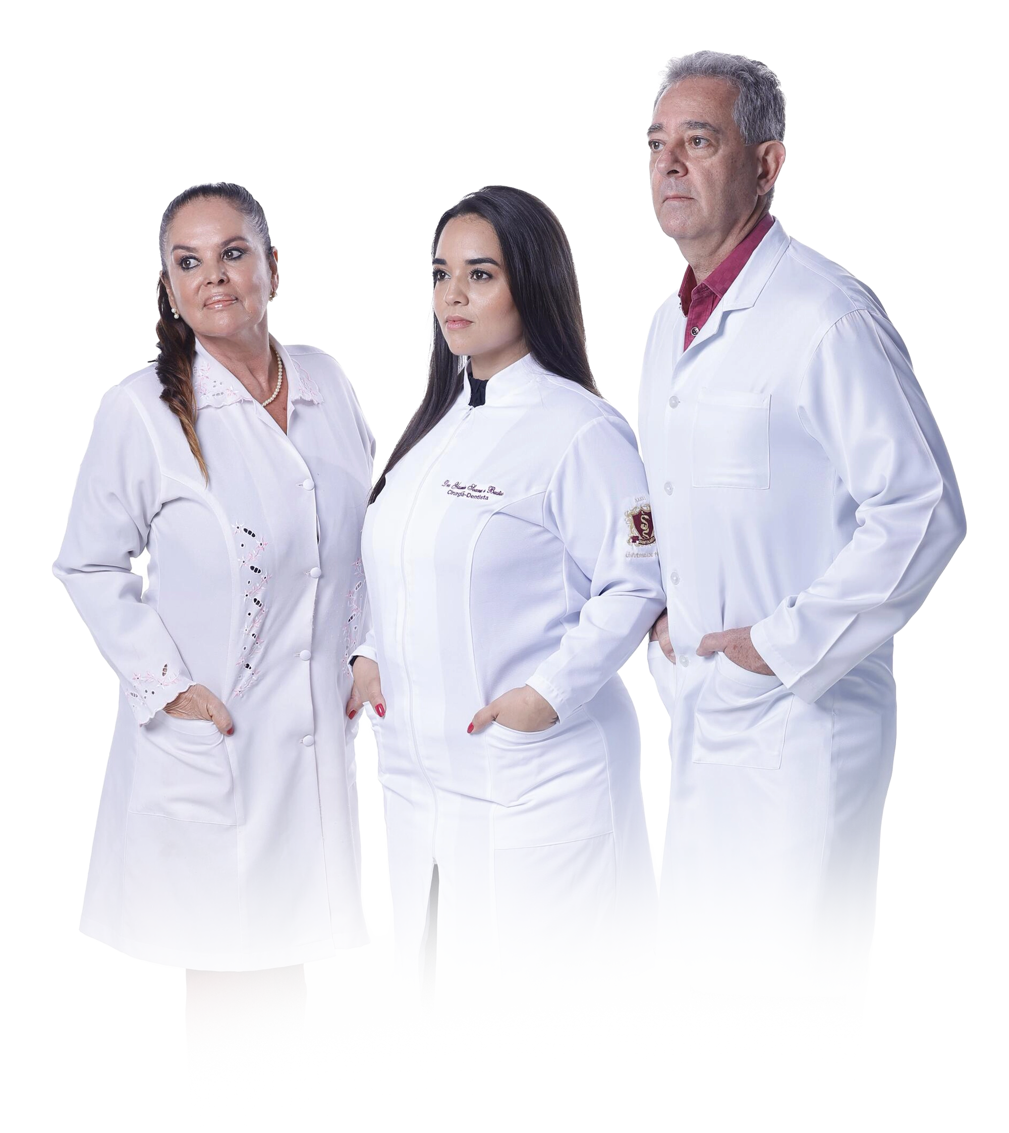 Os três cirurgiões-dentistas da M. Bastos Odontologia