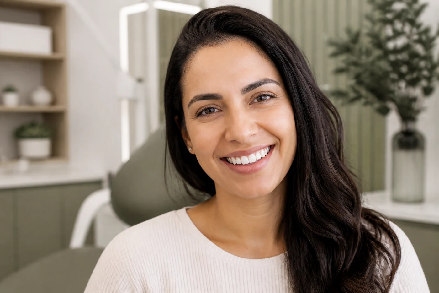 Detalhe de sorriso saudável